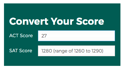 ACT and SAT Score Comparison Tool