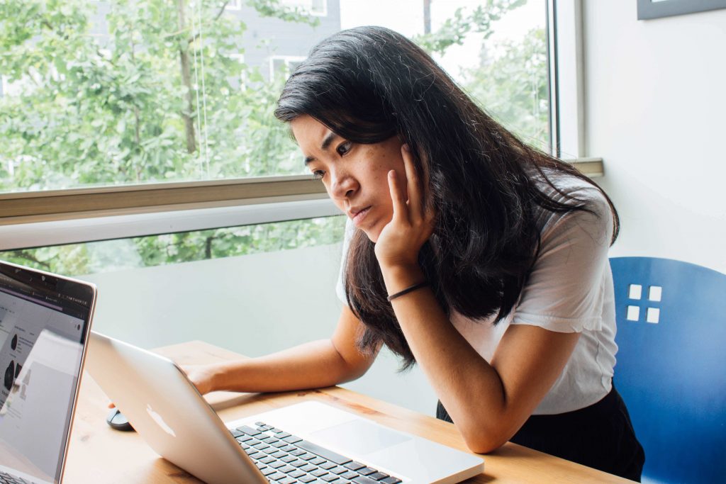 student studying for SAT with online tutor