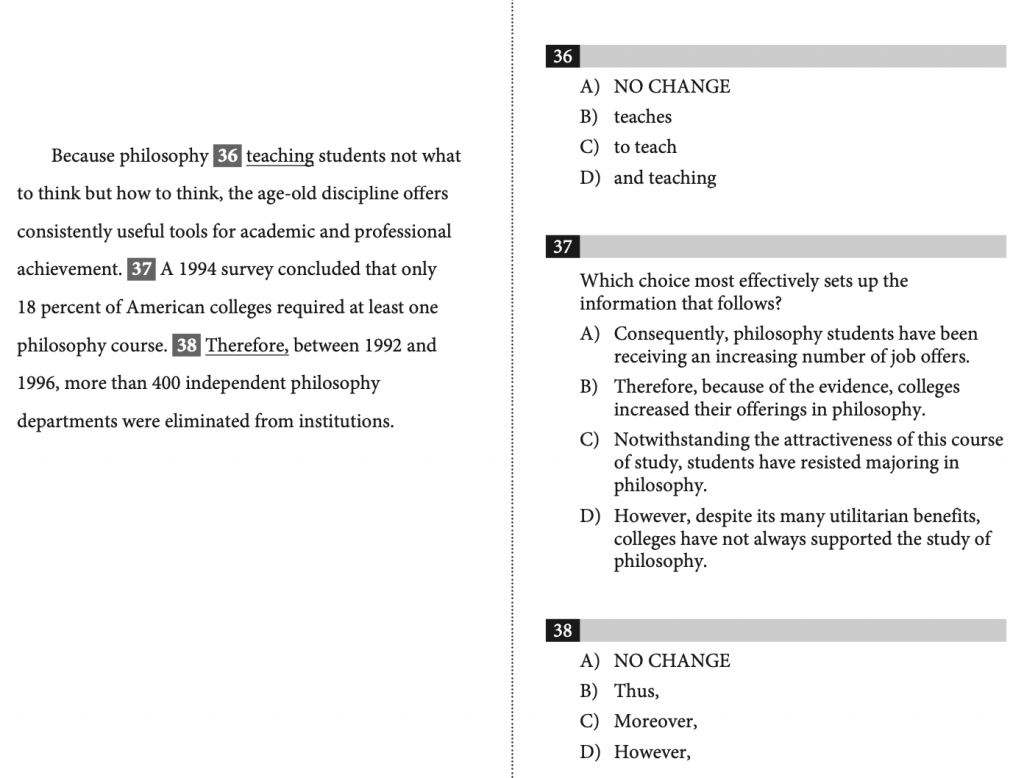 sat writing question examples