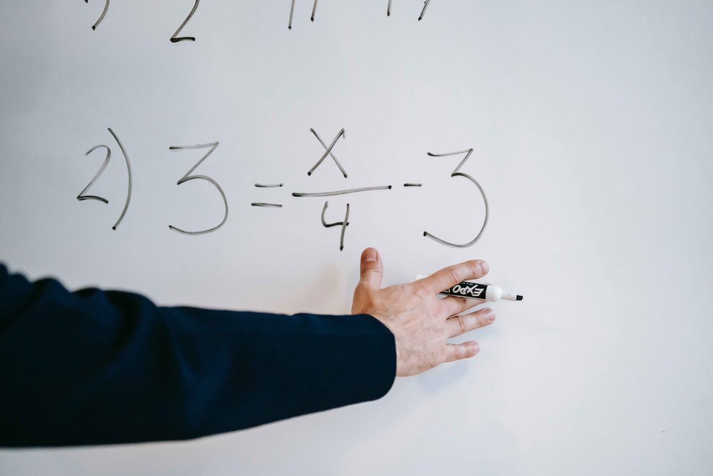 teacher with whiteboard