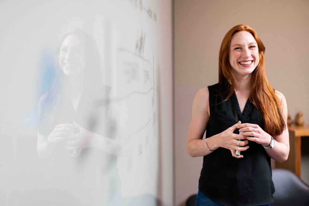 teacher with whiteboard